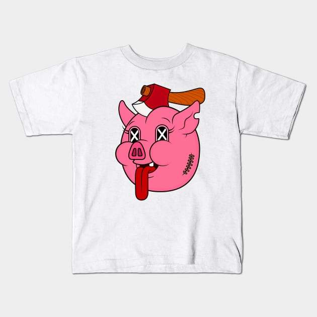 Pig Head Kids T-Shirt by Woah_Jonny